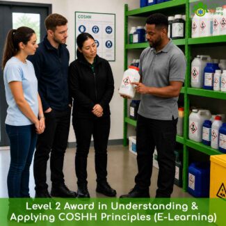 Ofqual-accredited Level 2 Award in Understanding and Applying COSHH Principles. For anyone exposed to hazardous substances at work and their line managers. Covers risk assessment, control measures and safe working practice