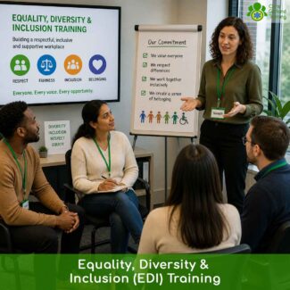 Trainer explains the key principles of equality, diversity and inclusion (EDI) training