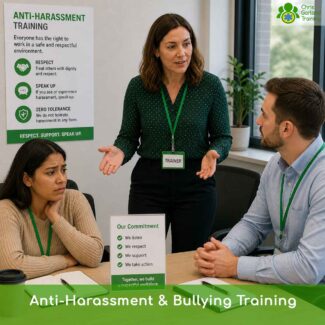 CPD-approved online training covering the difference between harassment and bullying, your organisation's policy commitments, and the steps available when either occurs at work