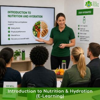 Online CPD course for care staff responsible for monitoring and supporting service users' nutrition and hydration. Covers nutritional requirements, malnutrition risk, dehydration, and practical monitoring tools. CPD approved