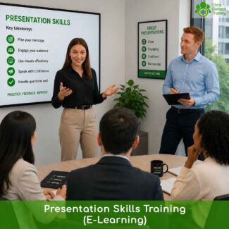 CPD-approved online presentation skills training. Covers preparation, structure, visual aids, managing nerves and reading your audience. Learn to avoid the common mistakes that undermine even well-prepared presenters.