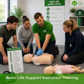 Become a qualified Basic Life Support Instructor with this 2-day course. Covers adult and paediatric BLS and AED, plus how to teach, structure and assess the course in your own organisation