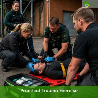 Test your first aid skills under pressure in a safe environment. Live actors, realistic scenarios, distractions and instructor support. Twice per year at Knutsford. Private venue delivery available.