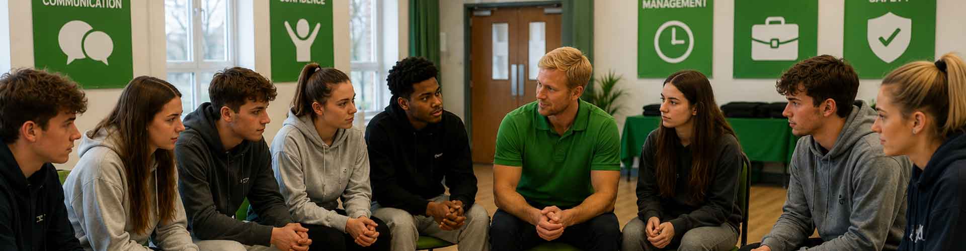 Training courses for 16 to 19 year olds, including first aid, health & safety, communications, employability skills and time management.